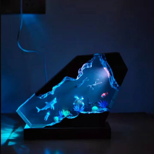Healing Marine Micro-landscape Resin Handicrafts Luminous Ornaments Desktop Decorations Creative Whale Birthday Festival Gifts